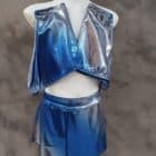 Falda degradada en azules metalizados