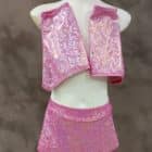 Falda rosa brillante